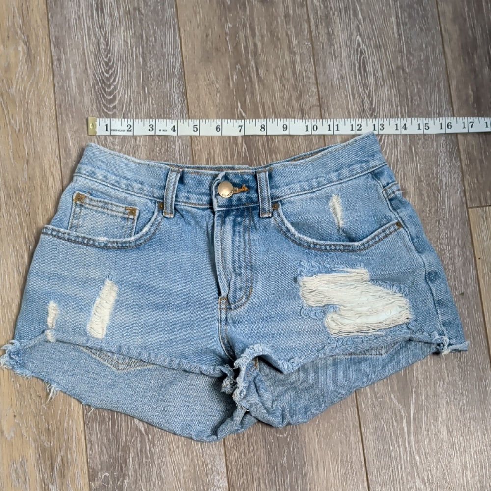 Billabong Light Blue Distressed Jean Shorts
